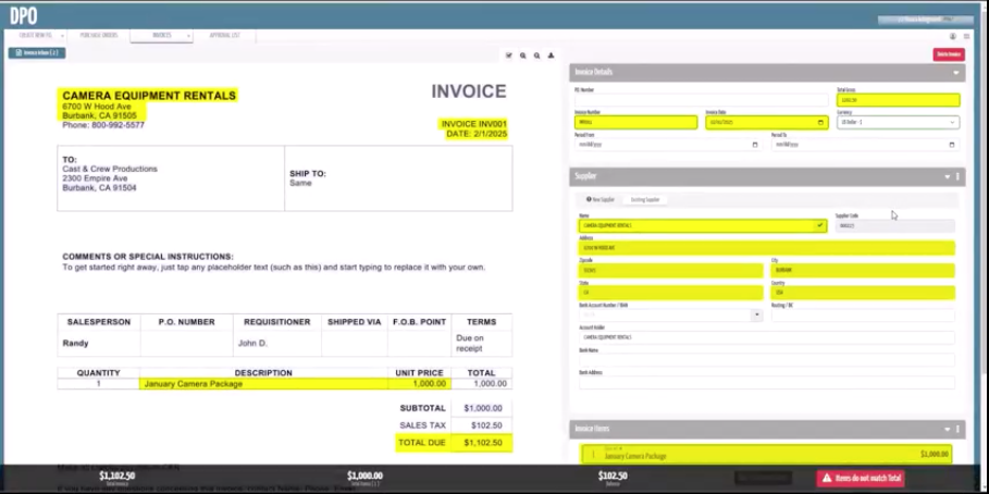 AP Automation screenshot