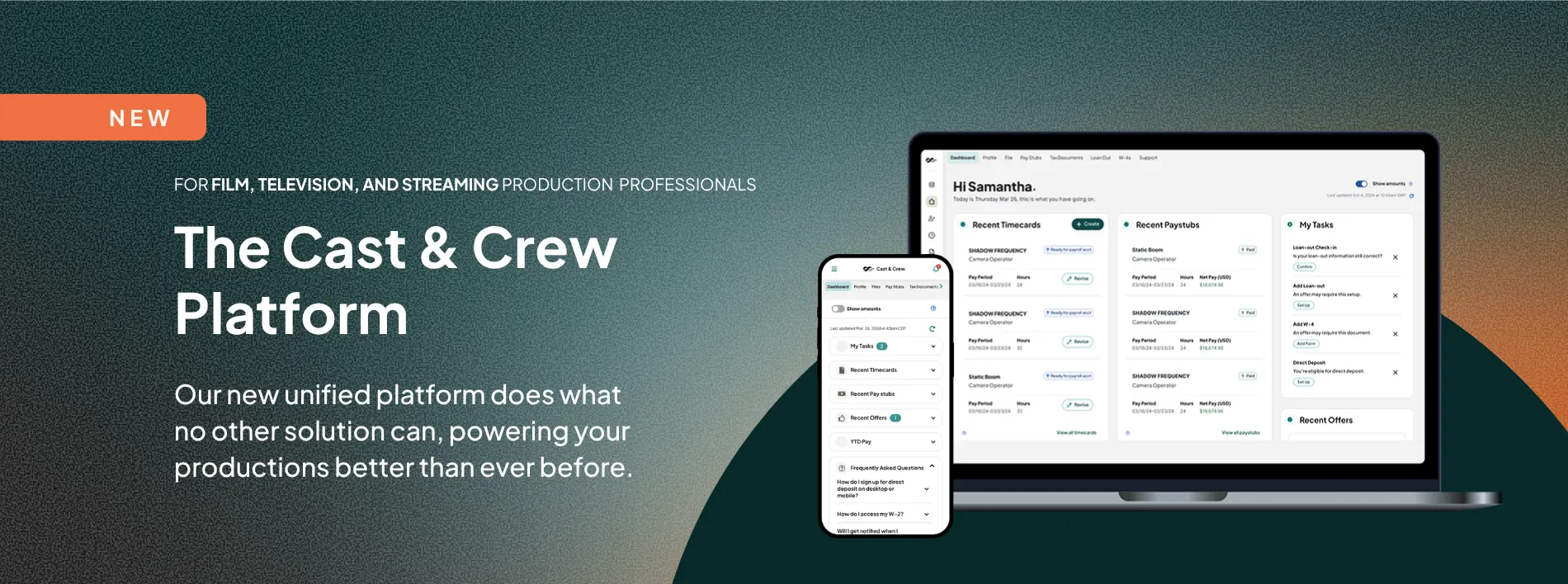 The Cast & Crew Platform website banner